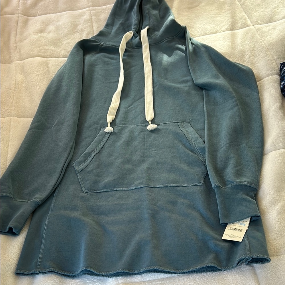Women's Blue Hooded Swim Coverup
